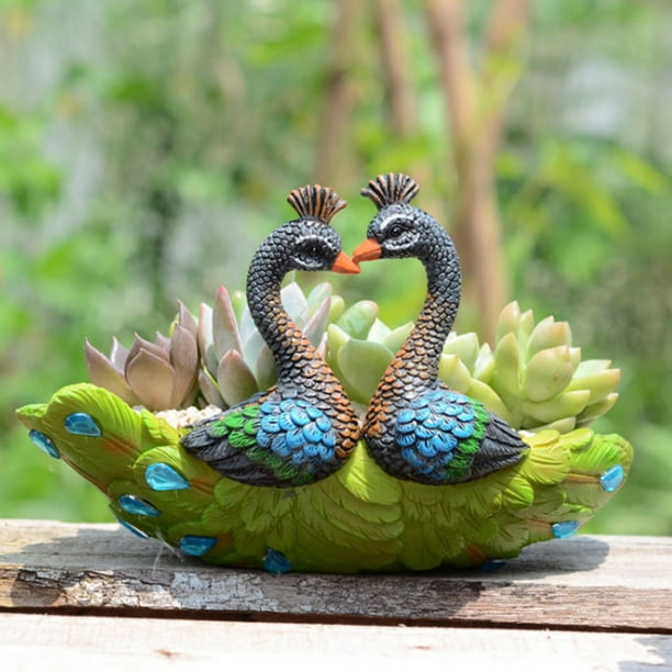 Peacock Shape Ceramic Succulent Plant Pot Office Household Decoration