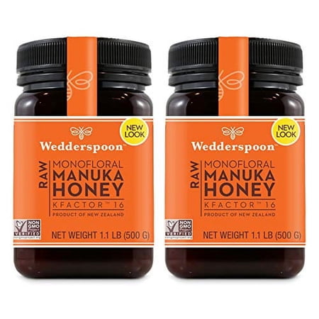 Wedderspoon Raw MonoFloral Manuka Honey K Factor 16, 17.6 oz