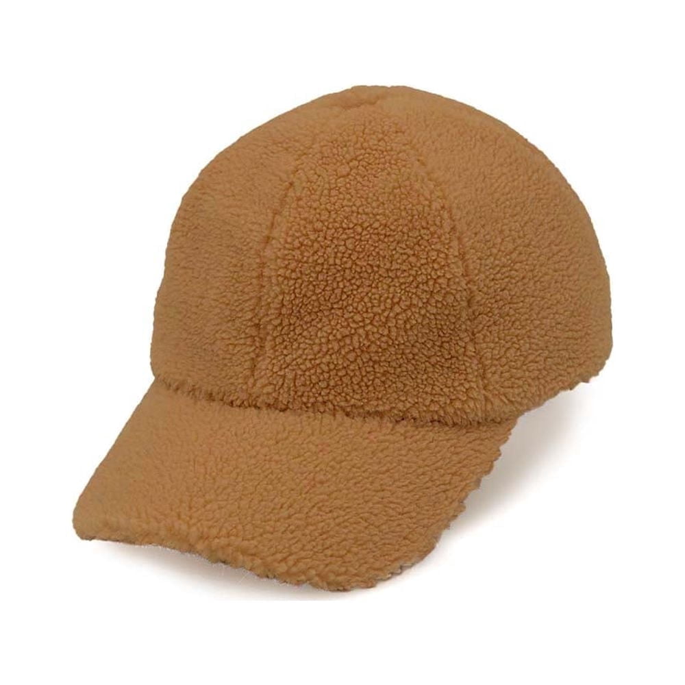 C.C Cozy Sherpa Baseball Cap, Camel 1 Count