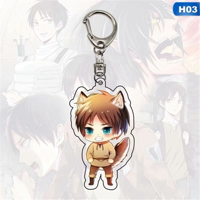 LANFY Anime Attack on Titan Llavero De Coche Acrílico Ataque En Soporte De Llaves Bolsa Creativa Colgante Para Hombres Mujeres Niños Llaveros Accesorios Interiores Doble Cara huangjie unisex