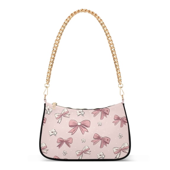 ALAZA Bow Flowers Women's Chain Shoulder Bag Hobo Handbag Tote Crossbody Purse