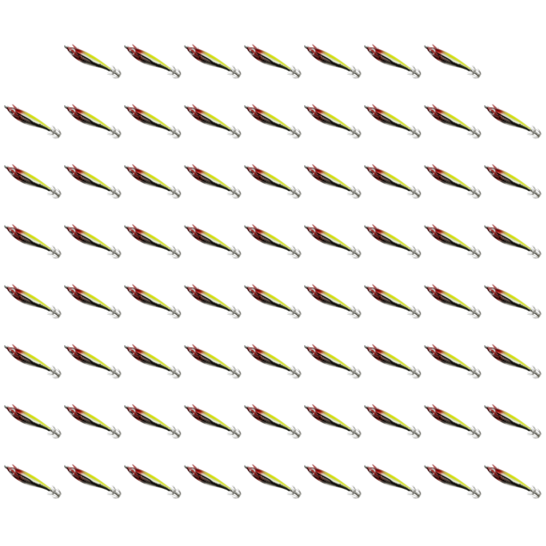 Señuelo Pesca Luminoso Anzuelos Calamar Anzuelo Artificial Cebos Jigging () Rojo Y Amarillo