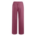 thumbnail image 7 of LLYwey Women's Pajama Pants Ladies Casual Trousers Solid Drawstring Waist Long Pants with Pocket New Full Length Pants Regular Fitted Pinky XXL, 7 of 7
