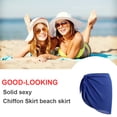 thumbnail image 3 of Jygee Beach Sarong Coverups Traje de baño Wrap Traje de baño Falda Protección Solar Ropa de Gasa con Corbata Abierta Ajustable Traje de baño para Exteriores,Azul marino, 3 of 4