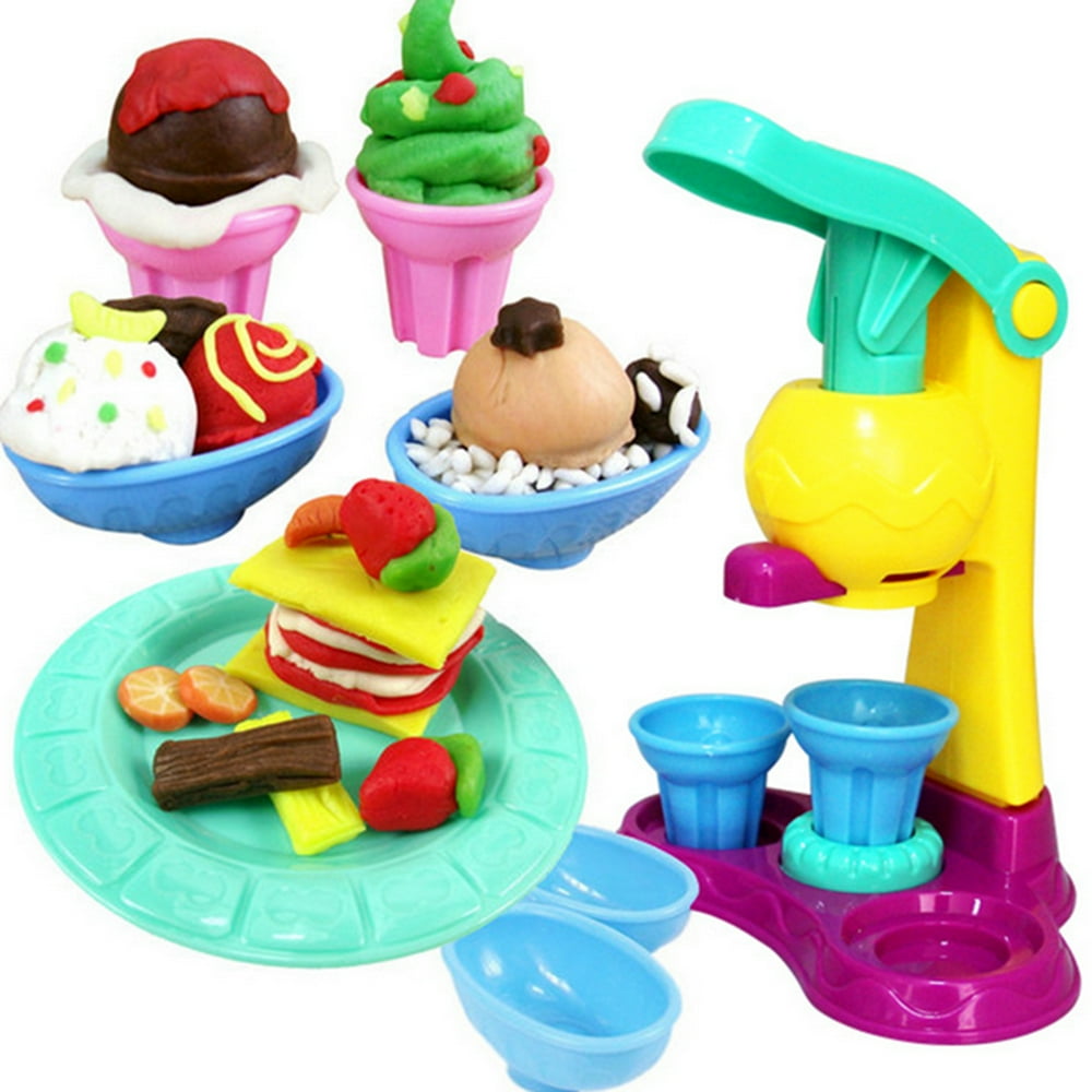 Ice Cream Maker Toy Kids DIY Toy Icelolly Cone Soft Colored Clay