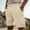 Beige, variant on Viadha Mens Linen Shorts Casual Comfortable Breathable Summer Beach Shorts Elastic Waist Drawstring Cargo Pants with Multiple Pockets