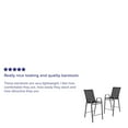 thumbnail image 6 of Emma + Oliver 2 Pack Black Outdoor Barstool with Flex Comfort Material and Metal Frame, 6 of 16