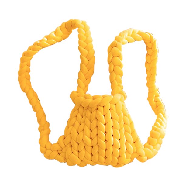 Mochila para mujer, mochila informal tejida gruesa de lana islandesa para niñas (amarillo) Likrtyny Para Estrenar