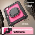 thumbnail image 5 of Case for iPad Pro 11 inch M4 2024/ M5 2025, 360 Rotating Stand Handle Shoulder Strap Heavy Duty Shockproof Cover, Rose PC, 5 of 7