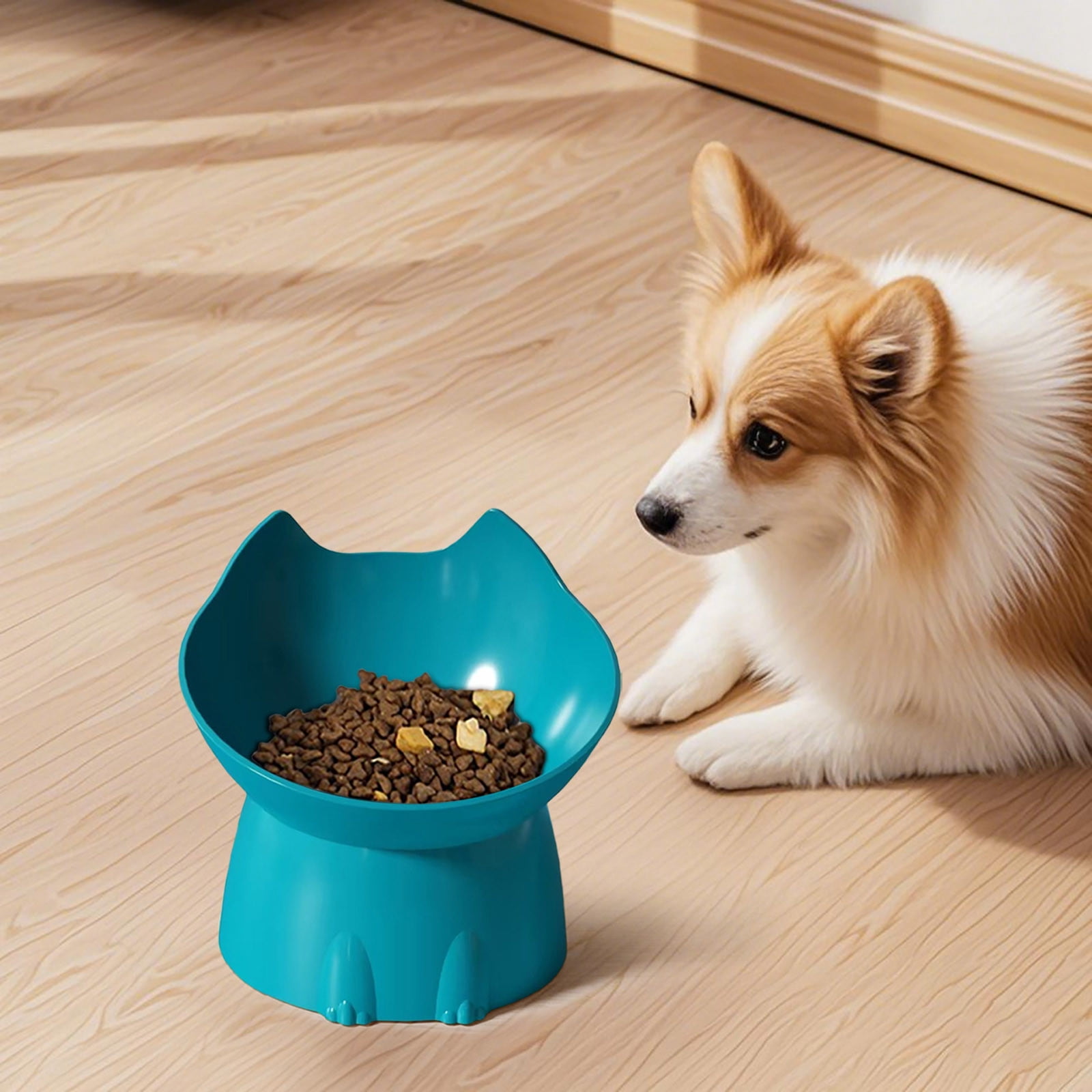 1pcs Tilted Elevated Cat Food Bowl - Cat Bowls Whisker Friendly Anti Vomiting Slanted Feeding Bowls Cute Shallow Bowl A
