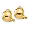 thumbnail image 2 of 14k Yellow Gold Non Pierced Half Ball Omega Back Stud Earrings Button, 2 of 8