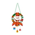 thumbnail image 2 of Wooden Lighted Christmas Wreath Bow Hanging Decoration Led Front Door Wall Window Ornament Christmas Decoration 17.7 in, 2 of 7