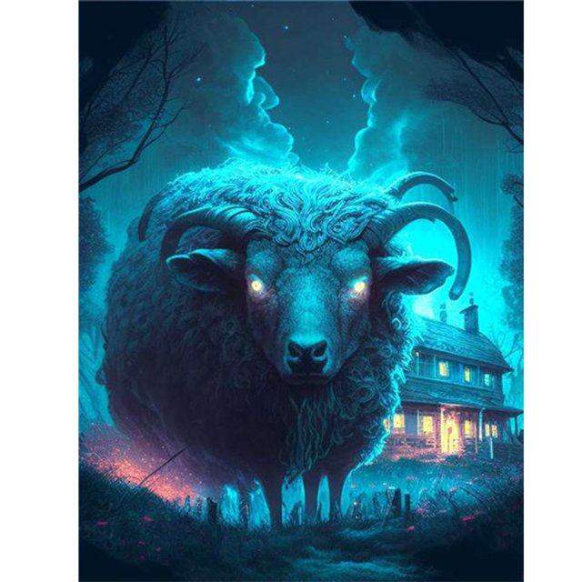 Diamond Painting 5D DIY Full Square Drill Sheep Ghost House Kit Decoración para el hogar (9) Hugtrwg Para estrenar