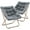 Gray, variant on MoNiBloom 27.5" Foldable Soft Faux Fur Saucer Chair Set of 2, Cozy Moon Chair with Metal Frame for Home Bedroom Living Room, 300lbs Weight Capacity, Pink