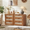 thumbnail image 5 of LEYAOYAO 3 Pcs Bohemian Bedroom Furniture Set, Bedroom Set with 48"W Dresser, 2 Drawer Nightstands with Shelf, Coastal Farmhouse Style, 5 of 9