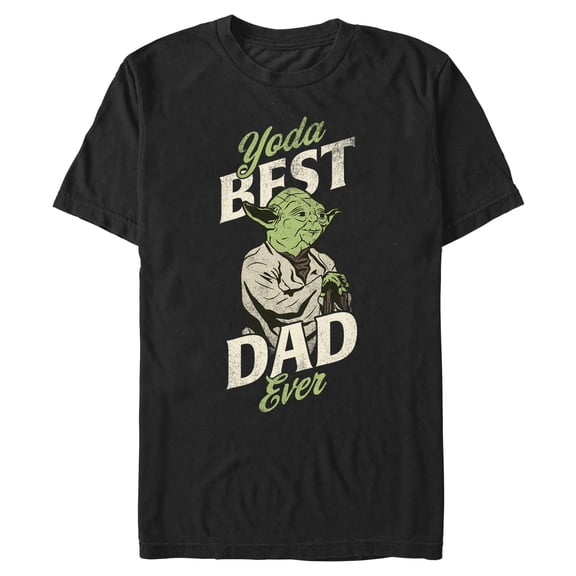 Mens Star Wars Distressed Yoda Best Dad Ever T Shirt