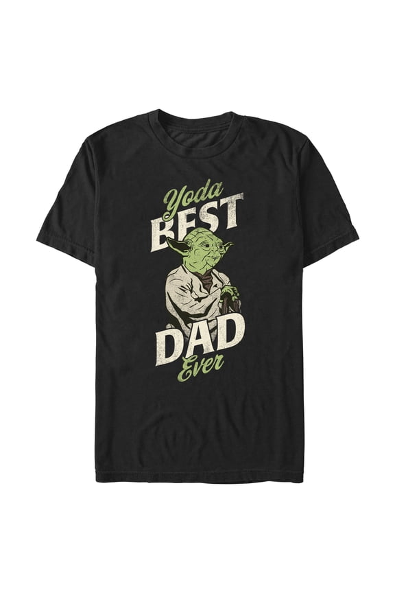 Mens Star Wars Distressed Yoda Best Dad Ever T Shirt