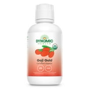 Dynamic Health Goji Gold | Organic Goji 100% Juice | Vegetarian, No Gluten or BPA, Dietary Supplement | 16oz