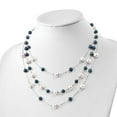 thumbnail image 4 of Sterling Silver Rhodium-plated 6-10mm White and Black Freshwater Cultured Pearl Layered 17 inch with 2 inch Extension Necklace QH5422, 4 of 4
