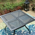 thumbnail image 6 of SUMMIT LIVING Outdoor Patio Dining Table, 37" Square Metal Patio Table with 1.57" Umbrella Hole, Mesh Table Top, Black, 6 of 7
