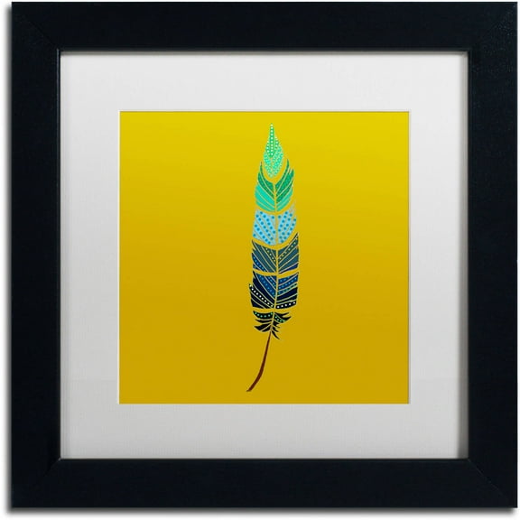 Trademark Fine Art "Plume 2" Canvas Art by Sylvie Demers, White Matte, Black Frame