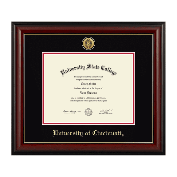 Framerly - UC Diploma Frame with Black and Red Mat