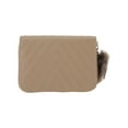 thumbnail image 4 of Unique Bargains 1 Pc Coin Purse Wallet Portable Diagonal Stitching And Plush Balls Coin Purse Pouch Khaki, 4 of 5