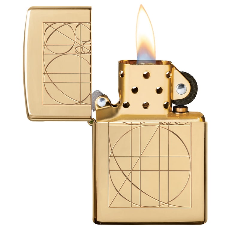 Zippo Refillable Golden Ratio Armor High Polish Brass Pocket