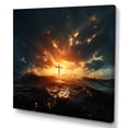 thumbnail image 2 of Designart "Christian Symbolism Heavenly Cross I" Spiritual Wall Art - Global Orange Christianity Hallway Wall Art Decor, 2 of 6