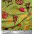 thumbnail image 1 of Soimoi Viscose Chiffon Fabric Mushroom,Grapes & Fresh Print Fabric by The Yard 42 Inch Wide, 1 of 1