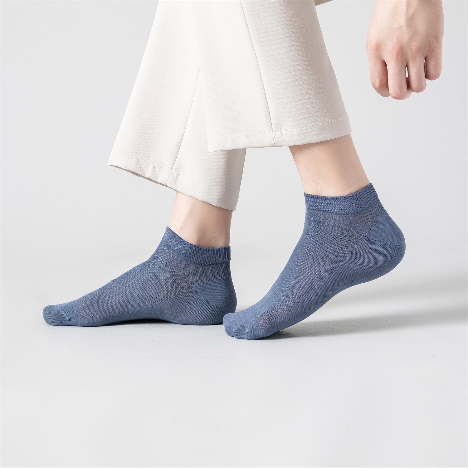 Sookeceks 6 Pairs Thin Ankle Socks for Men Mesh Breathable Cotton Socks Anti Slip Low Cut Soft Casual Socks Size 7-11