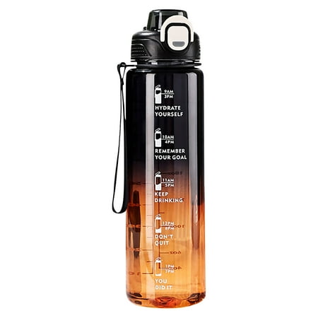 

Up to 65% off 2023 YOHOME 1000ml Clear Water Bottle with Straw BPA-Free Sports Bottle Dishwasher Safe Leak-Proof Motivational Time Markings for School Black