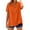 Orange, variant on Essentials Women's Regular-Fit Short-Sleeve Crewneck T-Shirt,Women's Short Sleeve T-Shirt Loose Button Shirt Tops Stand Solid Color Sleeve Collar Casual Women's Shirt
