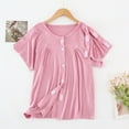 thumbnail image 2 of BloomJoy Scrubs for Women Unisex Post Shoulder Shorts Sleeve Shirts For Women With All Stick On Fasteners Recovery Tear Chemo Clothing Women's plus Hot Tops Just Works Swing Tops, 2 of 4