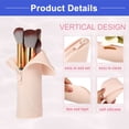 thumbnail image 4 of Vocoste Silicone Makeup Brush Bag Stand Up Travel Makeup Brush Holder Cosmetic Bag Khaki, 4 of 6