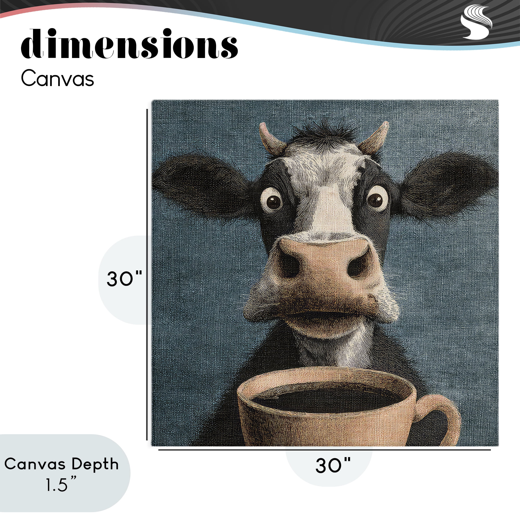 Stupell Industries Grumpy Cow & Coffee Canvas Wall Art, design by The Wands Want