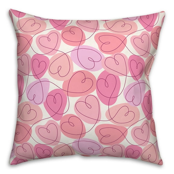 Creative Products Interconnected Heart Pattern 18 x 18 Spun Poly Pillow