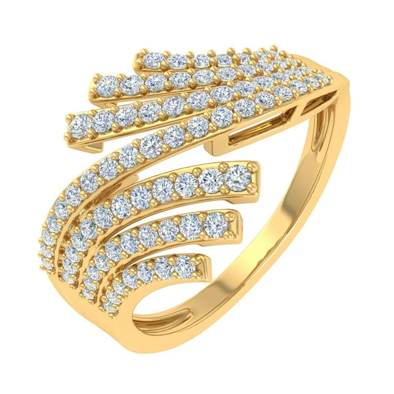 1/2 Carat Bypass Statement Diamond Ring in 10K Yellow Gold (Ring Size 8)