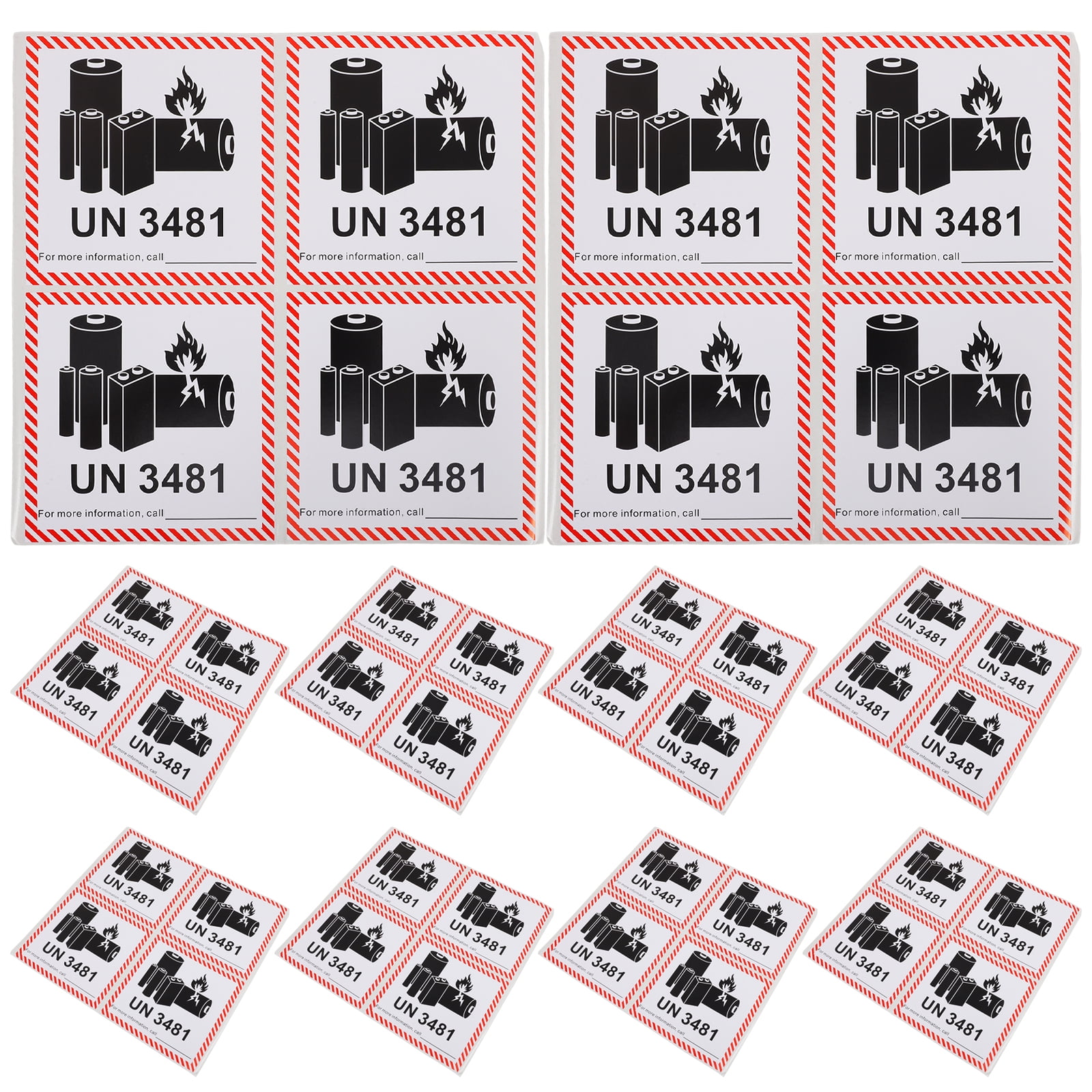 100pcs Lithium Batteries Transport Safety Labels Adhesive Warning ...