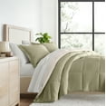 thumbnail image 2 of Comfort Canopy - Queen Sage / Ivory Bedding Bundle, Reversible Microfiber Comforter and Patterned Sheet Set, 2 of 13