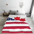 thumbnail image 5 of Pofeuu USA Canada Flag Print Ultra-Soft Micro Fleece Blanket,for Bed Or Sofa,All Season Throw Blankets Flannel Blanket-80"x60", 5 of 7