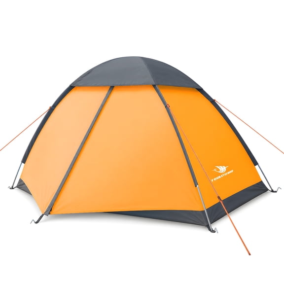 Arctic Lemmings Three-Person Waterproof Backpacking Tent, 7 x 6 x 4.4 Ft Lightweight & Durable Camping Tent for Hiking & Outdoor Adventures (Orange)