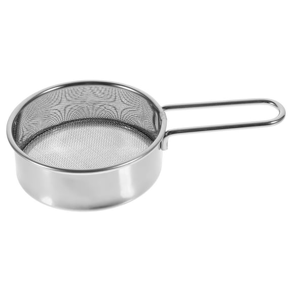 LOLIPPYY Silver Stainless Steel Flour Sifter Kitchen Tool Portable Bakery Strainer for Home Use 5.5 Inch