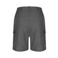 thumbnail image 7 of RYDCOT Mens Cotton Linen Shorts Casual Elastic Waist Drawstring Lightweight Summer Beach Cargo Shorts Dark Gray, 7 of 7