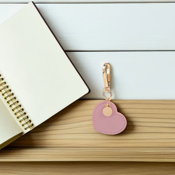 FRCOLOR Nordic Design Heart Shaped Keychain 2pcs Cute Pink for Women Handbag Decoration with PU and