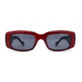 thumbnail image 3 of Lunettes de Soleil Rétro Rectangulaires à Monture Épaisse pour Femmes Rouges, 3 of 4