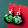 thumbnail image 4 of Juego de aretes de Navidad JAMW para niñas 2 pares bola verde roja Sencillez, 4 of 5