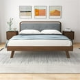 thumbnail image 3 of Ashcroft Dantes Velvet Upholstered King Platform Bed in Gray, 3 of 7