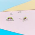 thumbnail image 4 of 925 Sterling Silver Cute Rainbow Ear Studs Tiny Earrings Enamel Ear Studs Earrings Minimalist Gift, 4 of 5