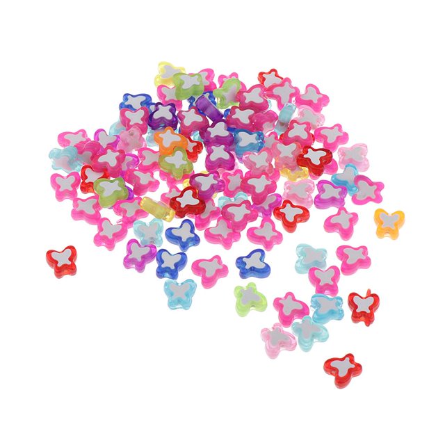 100 Piezas de Espaciadoras de Acrílic Joyería, Espaciadoras para para Joyas, s de Bricoje, Colr Y Manuali Mariposa de 10 mm Baoblaze Cuentas de espacio suelto